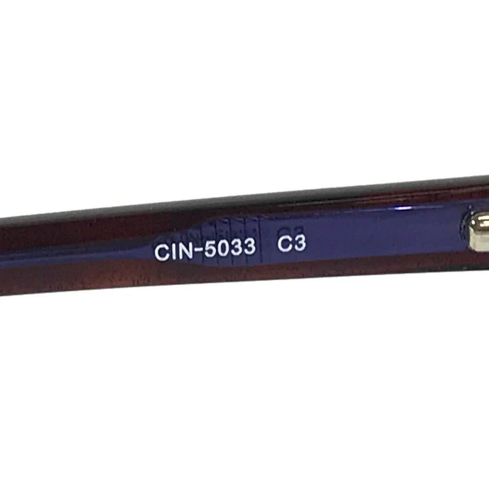 Cinzia Eyeglasses Frames CIN-5033 C3 Red Brown Havana on Purple 52-16-140